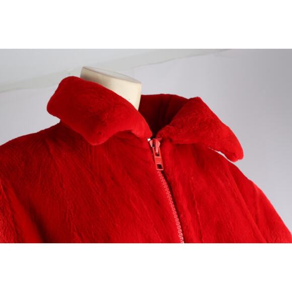Vintage Luxury Red Sheared Mink Fur Zip Front Jacket Women’s Size L Winter Warm - Picture 16 of 16